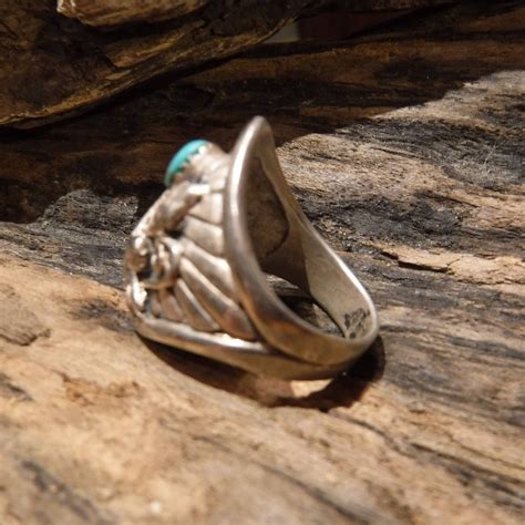 Vintage Mens Large Silver Eagle Ring Navajo Native American Size