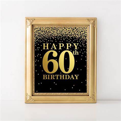 Happy 60th Birthday Sign Welcome Sign Party Decoration Etsy