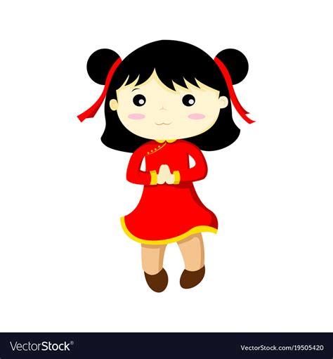 Chinese Girl Vector Clipart Royalty Free 6 510 Chines