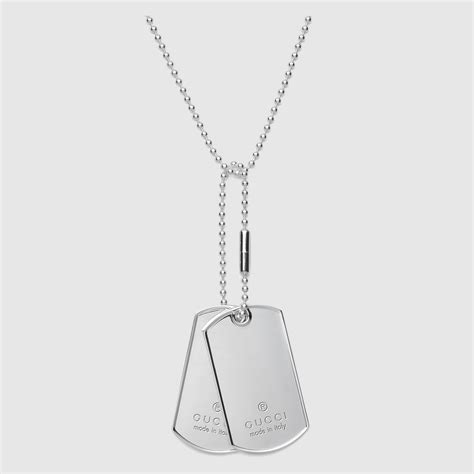 Gucci Dog Tag Necklace Gucci Silver Jewelry For Men 010492098400006