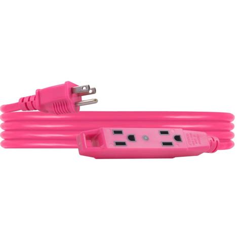 Ultrapro 3 Outlet 9ft Heavy Duty Indooroutdoor Extension Cord Pink