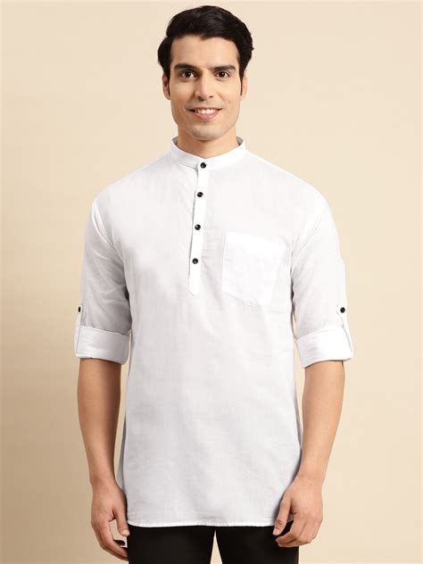 Buy Mens Pure Cotton And Linen Short Kurtas Online Casual Wear