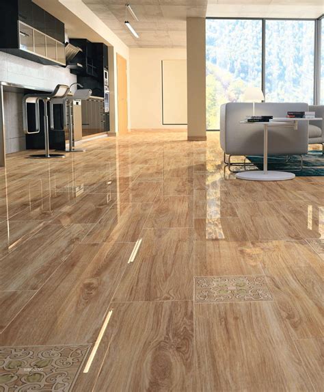 Simple woodgrain laminate is always a hit. Tile In The Living Room - Modern House