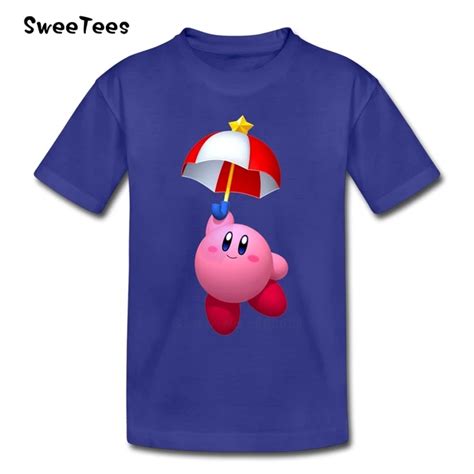 Kirby T Shirt Kids 100 Cotton Short Sleeve O Neck Tshirt Children