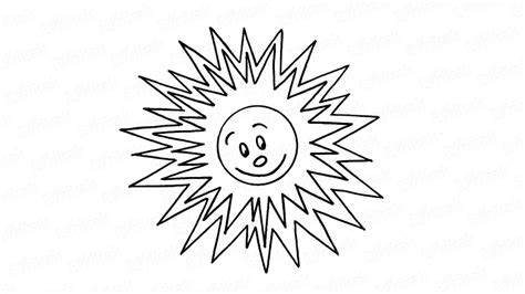 Icône de soleil isolé sur un fond blanc. Comment dessiner un soleil avec des rayons par étapes