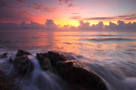 2560x1700 Seascape Sunset Water Rocks Ocean Chromebook Pixel Hd 4k Wallpapers Images