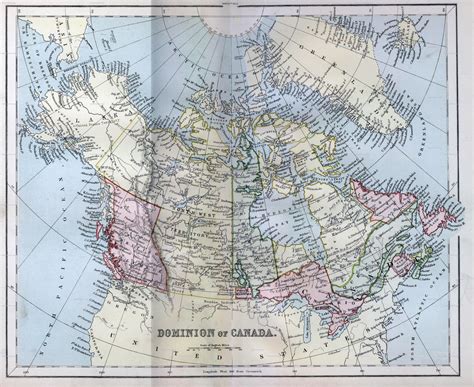Map Of Canada 1855 Canadian Map Vintage Canada Map Re