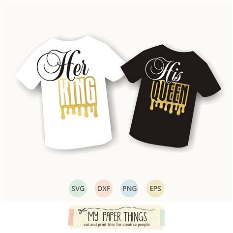 His Queen Her King Svg Matching Shirts Couple Svg Shirt Etsy