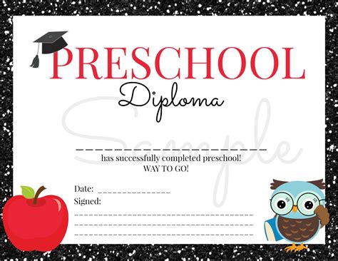 Preschool Graduation Certificate Template Free Kindergarten Diploma