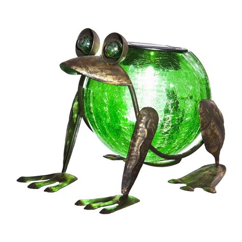 Evergreen Garden Quirky Solar Frog Lantern Light For Garden Or Patio