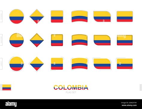 Colombia Flag Set Simple Flags Of Colombia With Three Different