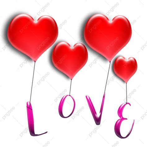 Love Png 3d Transparent Png 3d Love Heart Shape Red Balloons Png Psd