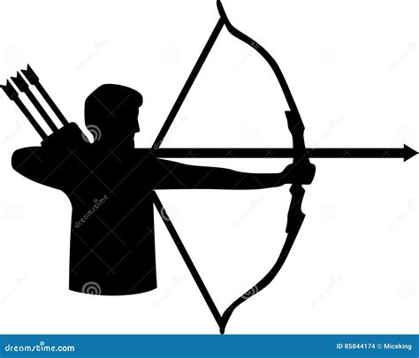 Archery Silhouette Stock Vector Illustration Of Longbow 85844174