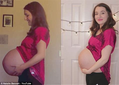 Mom Compares Twin Pregnancy Bump To Single Pregnancy Belly Daily Mail Online
