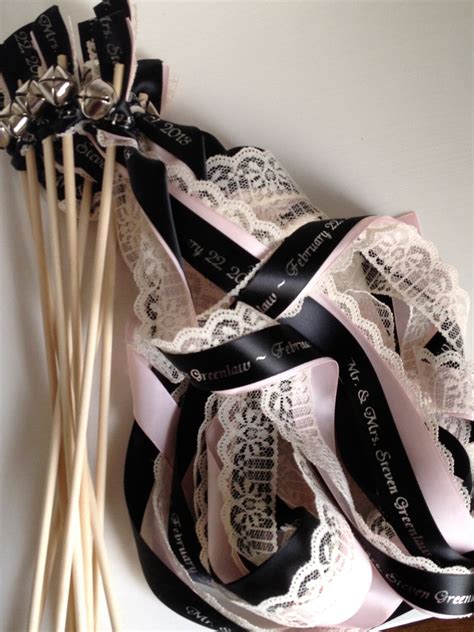 Personalized Wedding Ribbon Wands Set Of 100 Lace Wands