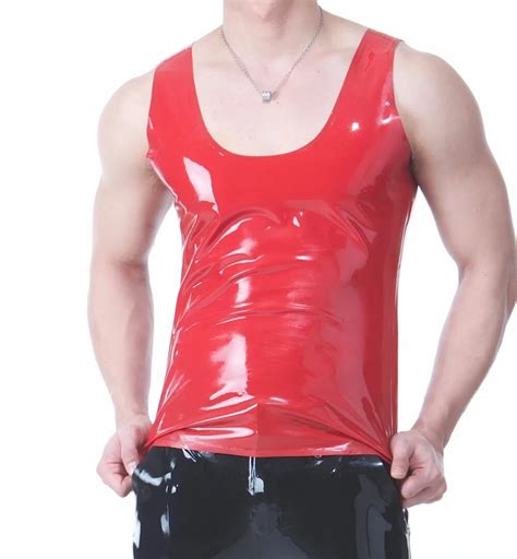 Red Latex Rubber Tank Top Sexy Latex Men S Vest High Quality Suit Exotic Tanks Aliexpress