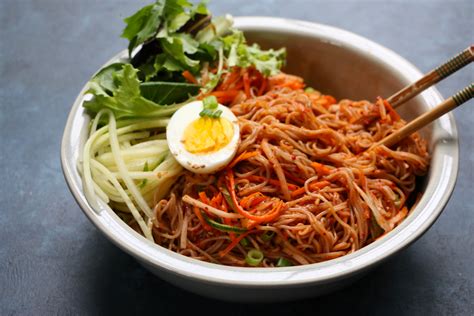 Spicy Korean Cold Noodle Salad • Hip Foodie Mom