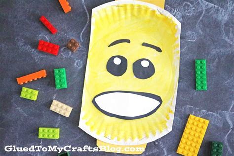 Paper Plate Lego Character Head Craft