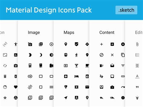 Material Design Icons Pack Freebie Download Sketch Resource Sketch Repo