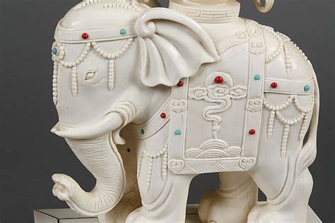Sold Price Pair Carved Ivory And Jeweled Elephant Altar Pieces