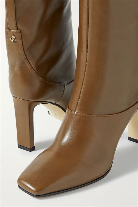 brown mahesa 85 leather knee boots jimmy choo net a porter leather knee boots jimmy choo