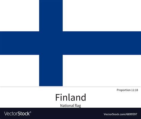 National Flag Of Finland With Correct Proportions Vector Image
