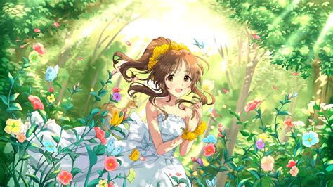 Download 1920x1080 Wallpaper Aiko Takamori In Garden Smile Anime Girl Full Hd Hdtv Fhd