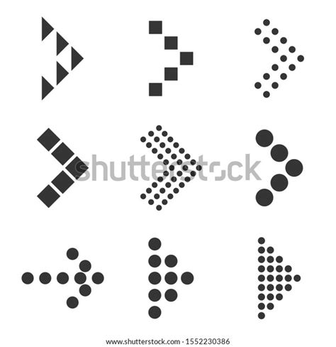 Set Dotted Arrows Vector Arrow Icon Stock Vector Royalty Free