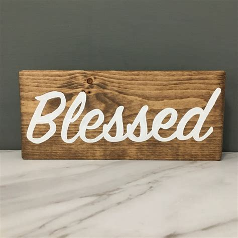 Blessed Wood Sign Hand Painted Sign Blessed Wall Sign Etsy