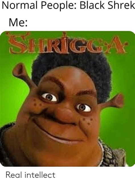 Normal People Black Shrek Me Real Intellect Reddit Meme