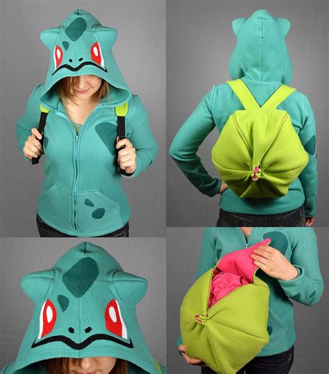 bulbasaur pokemon costume hoodie with bulb backpack by cholyknight pokemon clothes pokemon