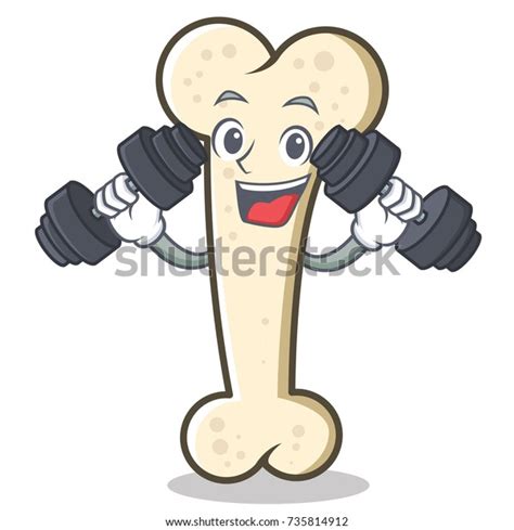 Fitness Bone Character Cartoon Mascot Stock Vector Royalty Free 735814912