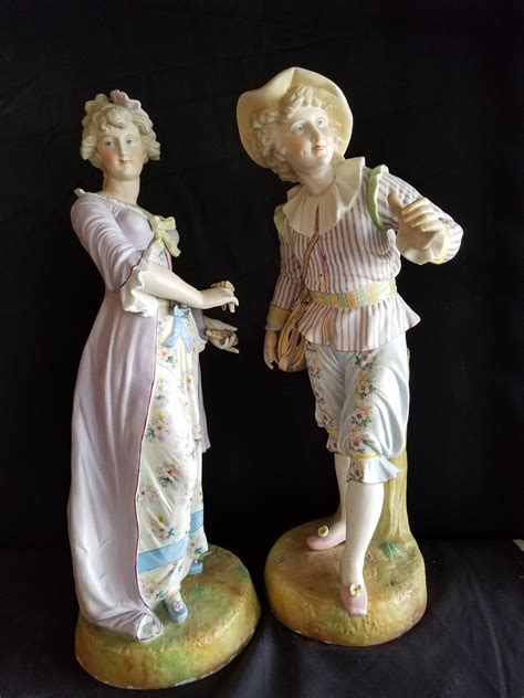 Antique Bisque Man And Woman Statutes C Best Quality Etsy UK