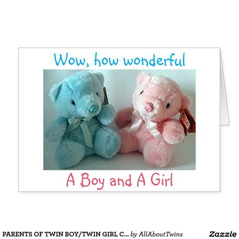 Best gifts for parents of twins. PARENTS OF TWIN BOY/TWIN GIRL CONGRATULATIONS CARD ...