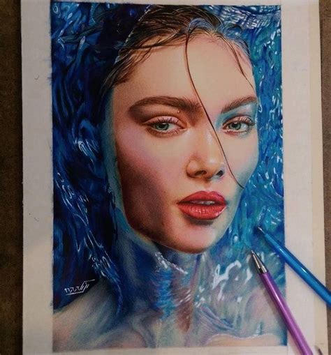 A Work With Colored Ballpoint Pens Pendrawing Pen Art Drawings