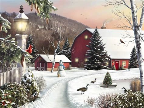 Download Christmas Landscape Puter Wallpaper By Carlosc26 Country