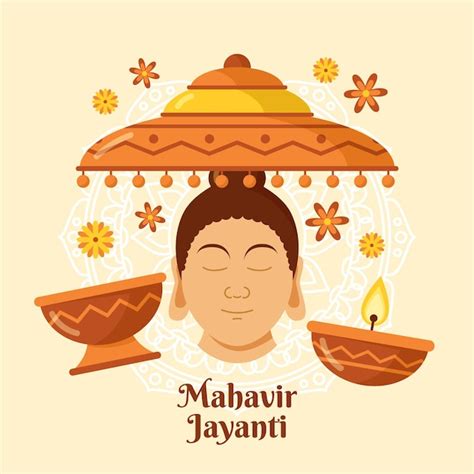 Premium Vector Flat Mahavir Jayanti Illustration