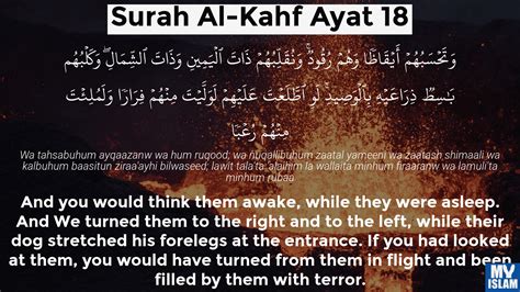 Surah Al Kahf Ayat 18 1818 Quran With Tafsir My Islam