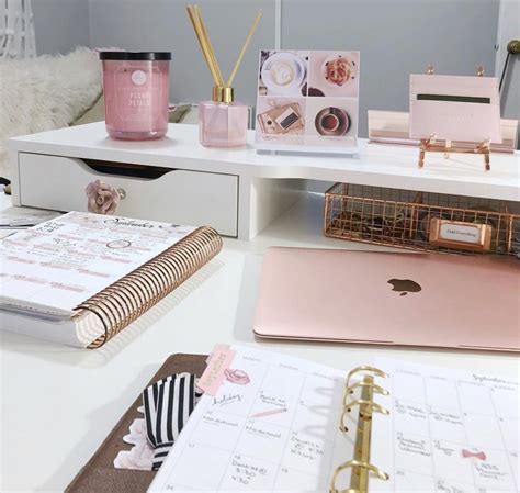 So follow the steps below to create a wonderful feminine world for yourself. Pin by Katrina Shawnette on For the Home | Pink office, Girly office, Home office design