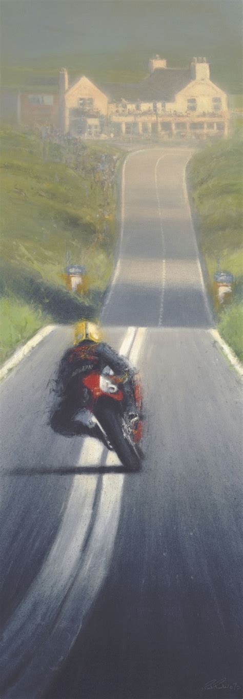 Joey Dunlop Drop To The Creg 40 X 15 Acrylic Motorbike Art