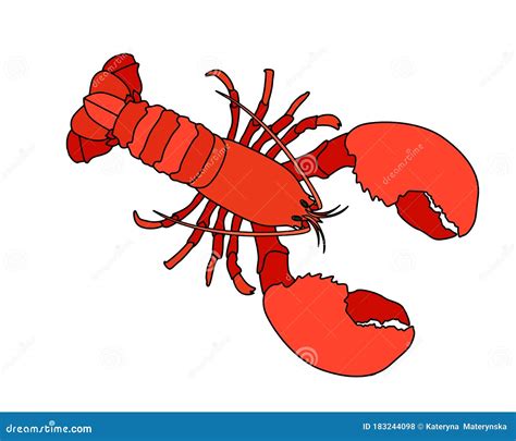 Lobster Vector Flat Illustration Isolated On White Background Fresh