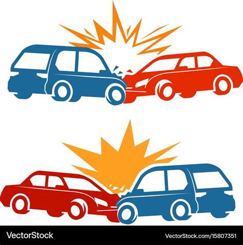 Cars Crash Accident Icon Vector Illustration Design Stock Vector Image
