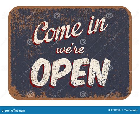 Vintage Come In We Are Open Sign Stock Photo 141125736
