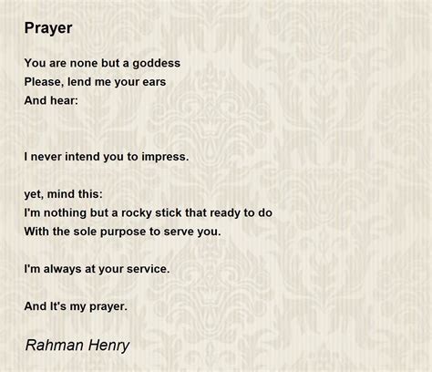 Prayer Prayer Poem By Rahman Henry