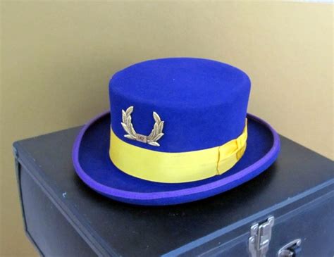 Vintage Masonic Top Hat Custom Made In Hat Box With