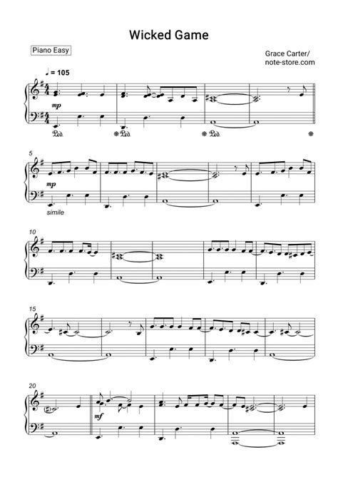 Grace Carter Wicked Game Sheet Music For Piano Download Pianoeasy