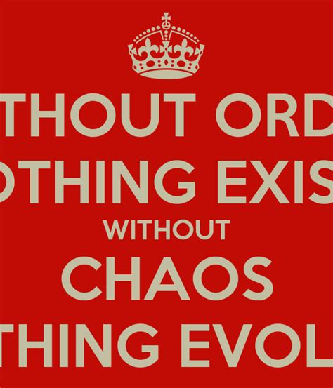 Without Order Nothing Exists Without Chaos Nothing Evolves Poster
