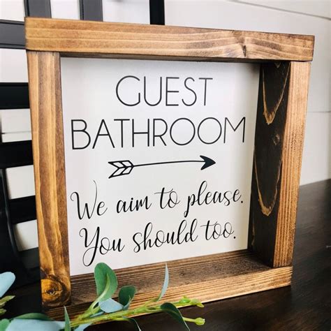 Guest Bathroom Sign Farmhouse Mini Sign Sign Humor We Etsy