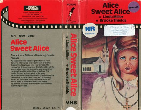 Vhs Cover For Alice Sweet Alice Classic S Horror Featuring The First Film Appearance Of Brook