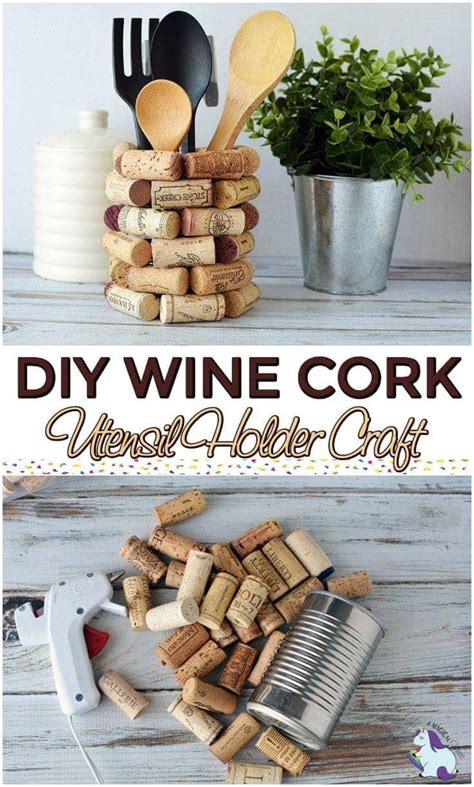 Wine Cork Craft Ideas Diy Kitchen Utensil Holder A